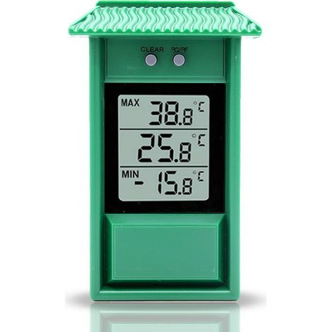 Fishtec – Digitales Lcd-kabinenthermometer – Min./max.-anzeige – Temperatur -20 Bis +50 °c – Wandmontage – Lcd-bildschirm 40 X 46 Mm