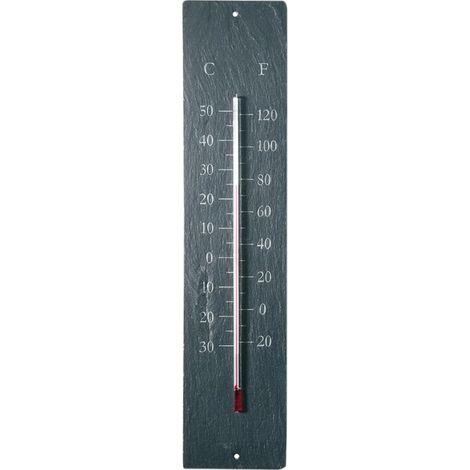 Esschert Design – 45 Cm Schiefer-gartenthermometer – Messbereich -30 °c Bis +50 °c – Elegantes Design Für Den Innen- Und Außenbereich