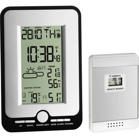 Digitale, Funkgesteuerte Wetterstation – Stromversorgung: 2 X Lr6-batterien – Außensensor – Innen-/außentemperatur – Digitalanzeige – Tfa Dostmann