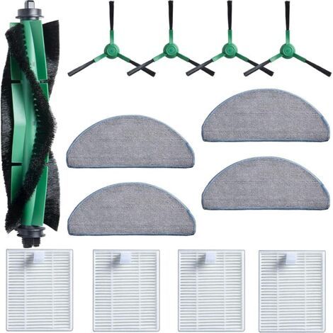 Alliandis13 Pices Accessoires Kit Pour Irobot Roomba Combo 2 Essential Y0140/y0112/y0110, Pour Roomba 105 Combo Rechange, 1 Brosses Principales, 4 Tampons Vadrouille, 4 Filtres, 4 Brosses Latrales