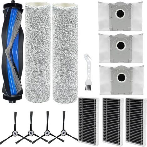 Alliandisaccessoires Pour Ecovacs Debot X8 Omni, X8 Pro Omni, T80 Omni, Aspirateur Robot De Rechange, 1 Brosse Principale, 2 Brosses Rouleau, 3 Sacs Poussire, 4 Brosses Latrales, 3 Filtres, Brosse