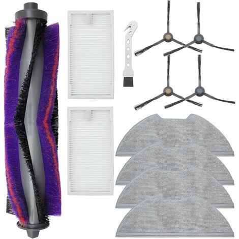 Alliandisforehill Kit Accessoires Pour Eureka Nere10s E10s, U200bu200bu200bu200bpour Obode A8 A8 Plus, Pour Midea M9 Aspirateur Pices De Rechange, U200bu200b1 Brosse Principale, 4 Brosses Latrales, 2