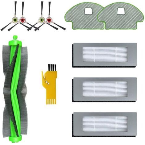 Alliandisforehill Kit Accessoires Pour Irobot Roomba Combo R111840 R1138 Robot Aspirateur Pices De Rechange 10 Packs 1 Brosse Roulante, 3 Filtres, 4 Brosses Latrales, 2 Balais Franges