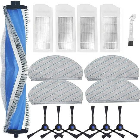 Alliandisforehill Pice De Rechange Pour Ecovacs Deebot N20 Plus, N20, N20 Pro Plus, 1 Brosse Rouleau, 4 Chiffon De Nettoyage, 4 Filtres Hepa, 6 Brosses Latrales, Aspirateur Kit Accessoi