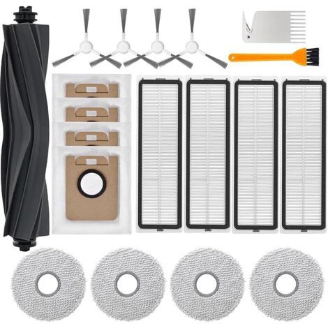 Alliandisforehill19 Accessoires Pour Dreame L10s Ultra / L10 Ultra / L10 Prime/xiaomi X20+ Pièces De Rechange Avec 1 Brosse Principale 4 Sac Aspirateur 4 Chiffons De Nettoyage 4 Filtre 4 Brosse Latéra