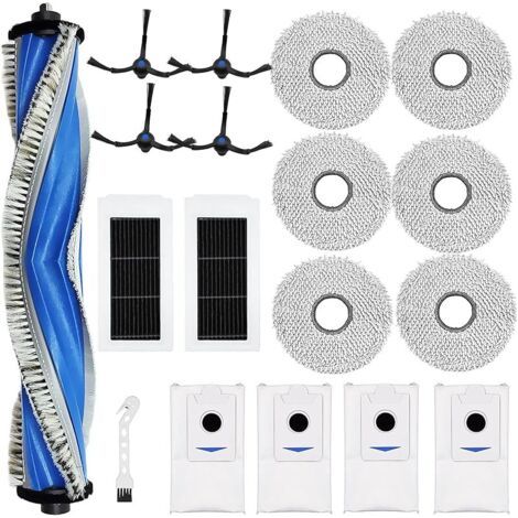 Alliandisforehillaccessoires De Rechange Pour Ecovacs Deebot X5 Omni, X5 Pro Aspirateur Robot, Brosses Rouleau + 6 Chiffon + 4 Sacs Poussire + 4 Brosses Latrales + 2 Hepa Filtres