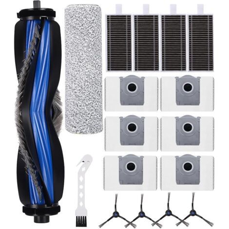 Alliandiskit Pices Rechange Compatible Pour Ecovacs X8 Omni / X8 Pro / X8 Pro Omni/plus Ai,1 Brosse Principale, 1 Chiffon Rouleau, 4 Brosses Latrales, 6 Sacs Poussire, 4 Filtres