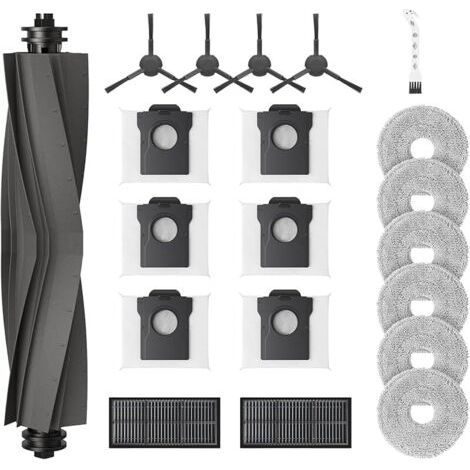 Alliandislot De 20 Accessoires Pour Dreame L10s Ultra Gen 2 / L10s Pro Ultra Heat/mova E30 Ultra, Pièces Rechange 6 Sacs À Poussière, 1 Brosse Principale, 6 Serpillière, 2 Filtres, 4 Brosse Latérale