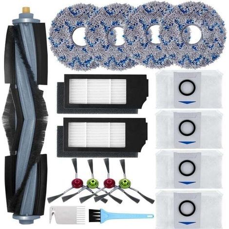 Garden Futureaccessoires Pour Ecovacs Deebot X1 Omni / X1 E Omni / X1 Turbo Aspirateur, 1 Brosse Principale, 4 Brosses Latérales, 4 Serpillière, 2 Filtres, 4 Sac, 2 Brosse De Nettoyage