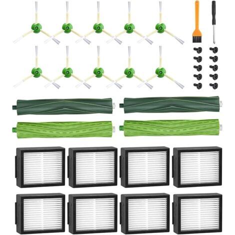 Alliandispices De Rechange Pour Irobot Roomba E5 E6 I7 I7+ I3 I3+ I4 I4+ I6 I6+ J7 J7+, Kits Accessoires Remplacement Pour Roomba I/e/j Sries, 4 Brosses En Caoutchouc, 8 Filtre Hepa, 10 Brosses Latral