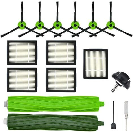 Alliandispièces De Rechange Pour Irobot Roomba J5 J5+ J6 J6+ J7 J7+ J8 J8+ J9 J9+ Série J J Plus Aspirateur Robot, 1 Roue Avant Pivotante, 1 Brosse En Caoutchouc, 5 Filtres Hepa, 6 Brosse Latérale