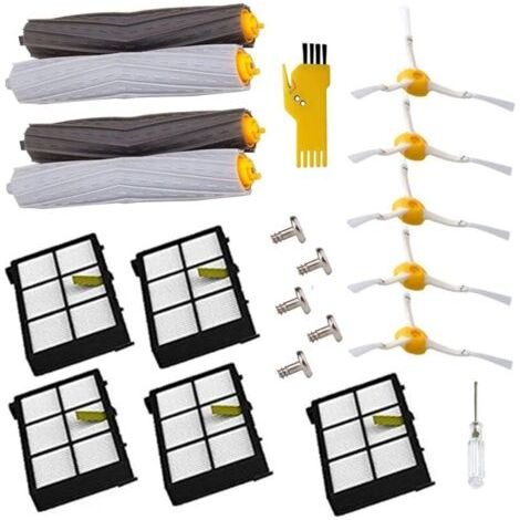 Alliandispices De Rechange Pour Irobot Roomba 980 960 900 880 870 860 800 Aspirateur Robotique (5pcs Brosses Latrales 5pcs Vis 5pcs Filtres 2 Ensemble Extracteur De Dbris Sans Enchevtrement)