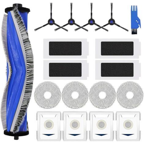 Alliandist30 Accessoires De Rechange Pour Ecovacs Deebot T30 Pro Omni / T30 Omni Aspirateur Robot, 1 Brosse Principale, 4 Filtres, 4 Brosses Latérales, 4 Serpillières, 4 Sacs À Poussière Antibactérien