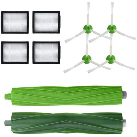 Alliandiskit De Pièces De Rechange Compatible Avec Les Aspirateurs Irobot Roomba Séries E/i : 4 Filtres, 4 Brosses Latérales, 2 Brosses Accessoires Pour Différents Modèles.i3/i3+/i4/i7/i7+/e5/e6/e7