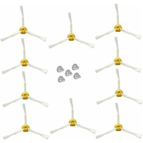 Alliandisulisem Brosse Latérale Pour Irobot Roomba Série 500 600 700 (rouge, 10 Pcs Brosse Latérale À 3 Bras)