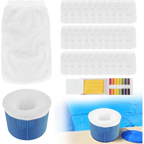 30 Pièce Chaussette Skimmer Piscine, Filtre Skimmer Piscine, Filtre Les Paniers, Les Écumoires Nettoient Les Débris Et Les Feuilles Pour Piscines Creusées Et Hors Sol (blanche)