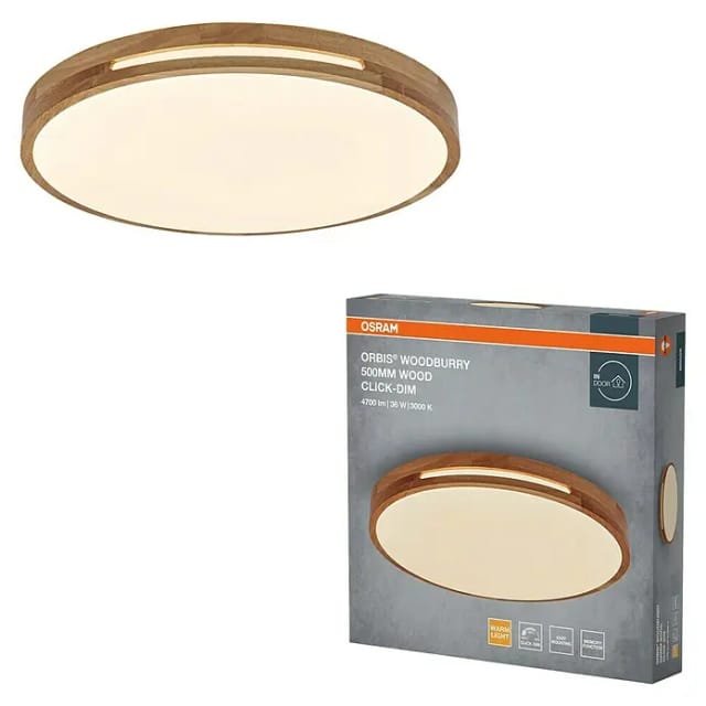 Osram Led Deckenleuchte Orbis Woodburry 50 Cm 36w Holzdekor Dimmbar