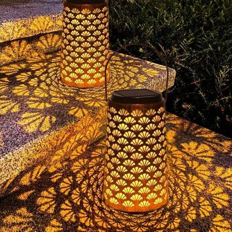 Set Mit 2 Solar-gartenlaternen Für Den Außenbereich, Wasserdichte Solar-hängeleuchten Mit Zwei Beleuchtungsmodi Für Terrasse, Balkon, Partys Und Heimdekorationen Im Orientalischen Stil.