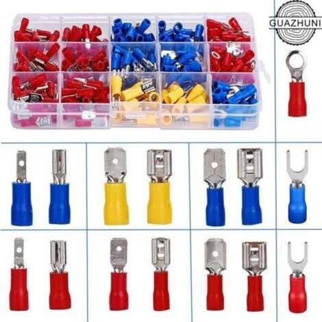 Elektrische Klemmen, 280-teiliges Set Elektrikerklemmen, Crimpklemmen, 280 Isolierte Elektrische Klemmen, Crimpverbinder, Klemmen Und Sets, Verschiedene Runde Verbinder, Flachklemmen