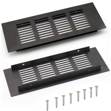 200 Mm Abgewinkeltes, Integriertes Lüftungsgitter Aus Aluminium Für Kleiderschrank- Und Schlafzimmerbelüftung (schwarz)