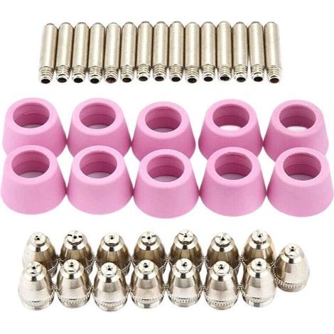 40pc/set Ag60 Sg55 Plasma Cutter Coupe Torche Electrode Buses Tasses Kit Plasma Cutter Accessoires Acier Mill Plasma Cutter Accessoires, Pour Sg55, Ag-60 Torche, Cut60, Lgk60, P-60