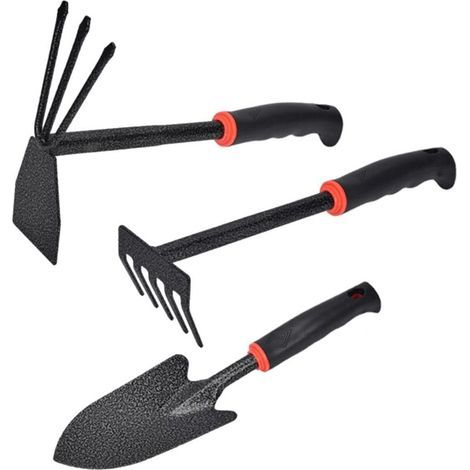 Ensemble D'Outils De Jardinage, Outils De Jardin 3 Pièces Kit, Kits D'Outils Jardin, Binette À Main, Râteau À Main, Petite Pelle De Jardinage, Pour Ameublir Le Sol, Désherber, Transplanter