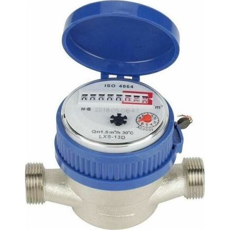 Compteur D'Eau Froide 15mm – Débitmètre En Cuivre Pour Installation Verticale/horizontale – Lecture Claire Et Précise – Température 0 À 40℃