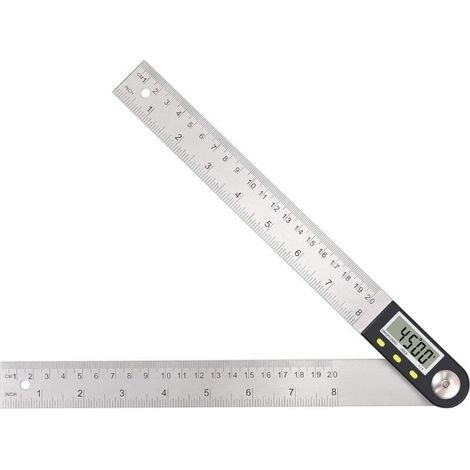 Rapporteur D'Angle Numérique 200mm Numérique Angle Finder 0-360 °rapporteur Numérique 2 En 1 En Acier Inoxydable Avec Affichage Lcd Mesure Angle Pour Travail Du Bois Construction Réparation