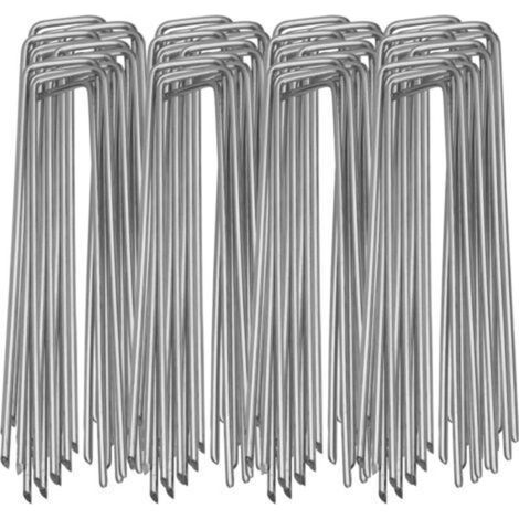 Pair - Lot De 100 Piquets D'Ancrage Au Sol Solides Pour Les Mauvaises Herbes, Non-tissé De Jardin, Clôture, Jardin (2.54200mm)-