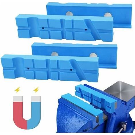 Lot De 4 Protecteurs D'Étau Magnétiques En Tpu – Dimensions 14 X 3,6 X 2,5 Cm – Pour Sécuriser Métal, Plastique Et Bois – Fixation Magnétique