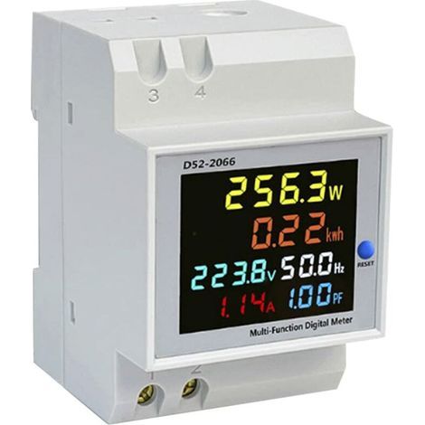 Compteur D'Énergie Numérique Ac 40-300v 100a – Affichage Lcd Rétroéclairé – Mesure Puissance 0-30000w – Rail Din Multifonction