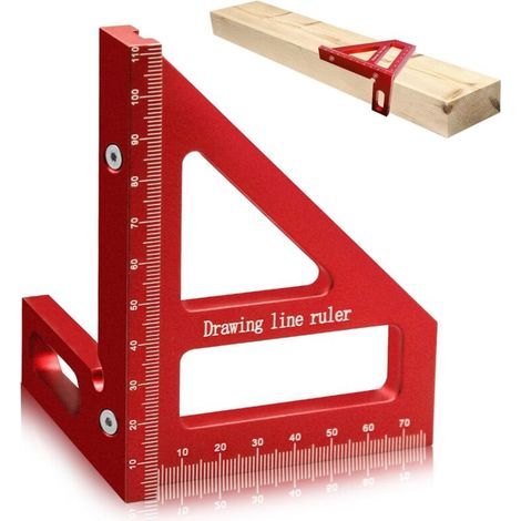 Rapporteur Carré Pour Le Travail Du Bois, Règle De Mesure Multi-angle 3d, Règle Triangulaire En Aluminium À 45/90 Degrés