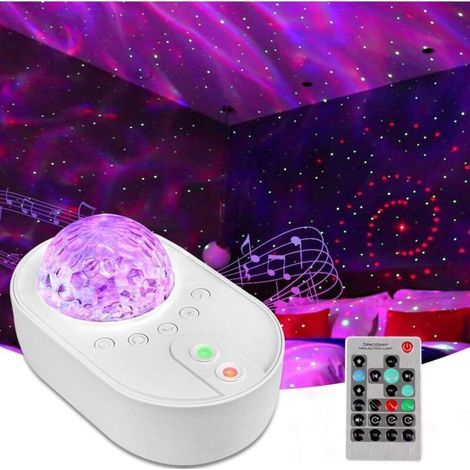 Veilleuse Projecteur De Ciel Étoilé À Led, Lampe Projection Des Ondes Océaniques Et Galaxie
