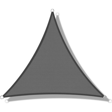 Voile D'Ombrage (hdpe) Triangulaire 3.6 X 3.6 X 3.6m Anthracite Protection Des Rayons Uv Pour Terrasse Camping Extérieur Jardin