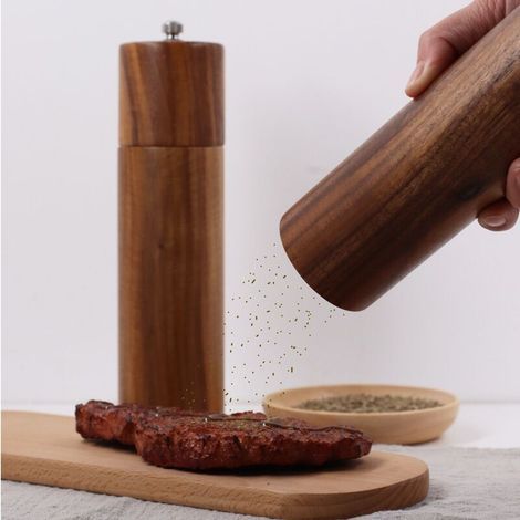 Ensemble De 2 Moulins À Sel Et À Poivre En Bois, Moulin À Poivre Manuel De 20 Cm, Moulin À Sel/épices Avec Mécanisme De Broyage En Céramique Réglable Pour Épices, Poivre Et Sel, Dans Un Coffret Cadeau