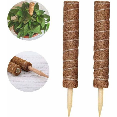 2 Pièces Tuteur Plante,tuteur Coco, Poteau De Coco, Bâton De Coco Pour La Maison Jardin Plante Grimpantes Extension De Support De Plante