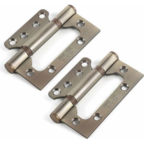 Charnières En Acier Inoxydable,4 Pouces Rectangulaire Feuille 100mm Charnières De Porte, Bronze Ancien，4pcs