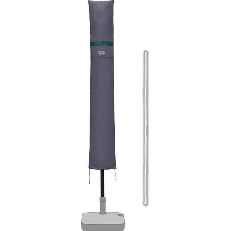 Housse De Protection Pour Ø200 Cm / 200 X 150 Cm / 200 X 125 Cm Parasol,couverture De Parasol Avec Grilles D’aération,100% Polyester,gris Foncé