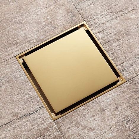 Siphon De Sol Caché En Laiton – Drain De Plancher Carré 4 Pouces – Anti-odeur Avec Mécanisme De Verrouillage – Haute Capacité De Drainage