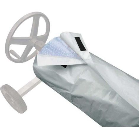 Enrouleur De Bâche Solaire Pour Piscine, Protection Hiver-été, 490 X 96 Cm, Protection Toutes Saisons, Facile À Enrouler (gris)
