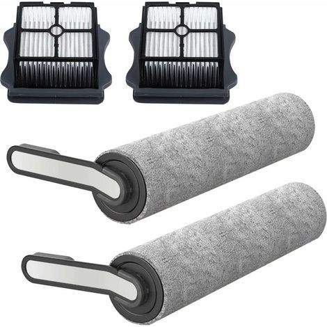 Rouleau Brosse De Rechange Et Ensemble Hepa Pour Aspirateur Sec/humide Sans Fil Pour Floor Ones 5 (2 Rouleau De Brosse + 2 Filter Hepa)