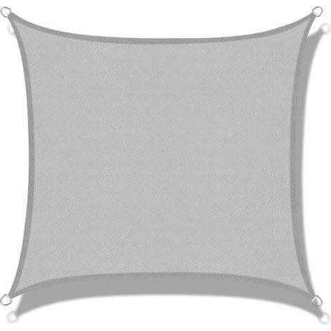 Voile D'Ombrage (hdpe) Rectangulaire 2 X 2m Gris Protection Des Rayons Uv Pour Terrasse Camping Extérieur Jardin