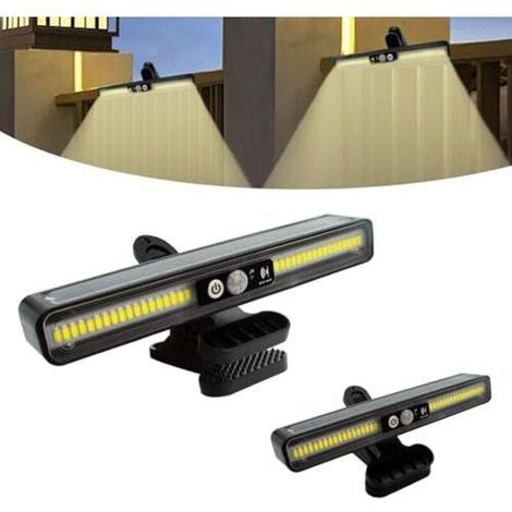 Lampes Solaires D'Extérieur, Lot De 2 Lampes Solaires À Pince Avec Détecteur De Mouvement, 2 Options De Montage, 3 Modes, Applique Murale Avec 36 Led, Lampe Solaire Étanche Ip65 Pour