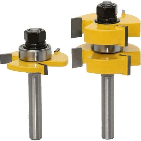 Set De Couteaux 2 Pièces, Bois, 8 Mm, Jaune/argent