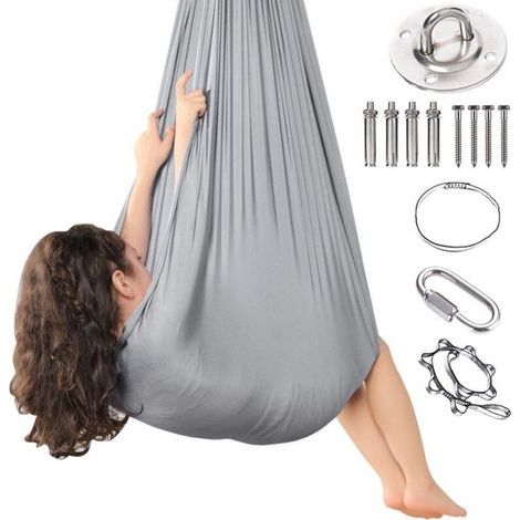 Hammock Enfant Intérieur/extérieur – Suspendue Douce Pour Yoga, Thérapie Et Autisme – Capacité De Charge Élevée