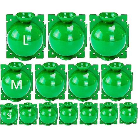 14 Pièces Boîte D'Enracinement De Plante Balle De Propagation, Boîte De Greffage Boîte Boule De Propagation Haute Pression Dispositif D'Enracinement Des Plantes (l+m+s, Vert)