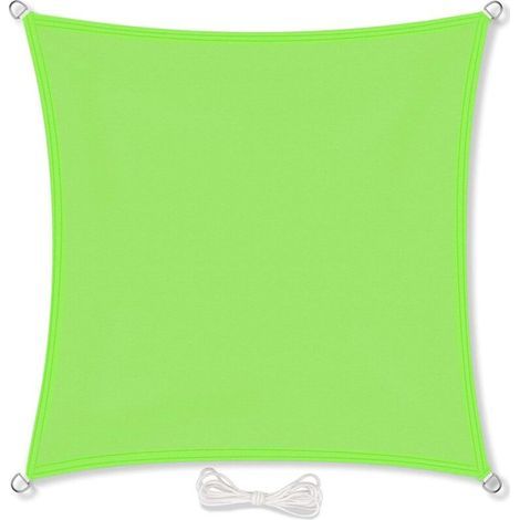 Voile D'Ombrage Auvent Résistante Aux Imperméable Pour Patio & Terrasse Jardin De Protection Solaire 90% Une Protection Des Rayons Uv Avec Corde Libre Carré Sand (2x2m, Vert)