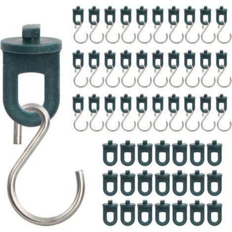 50pz Clips Pour Serre Et 30pz Crochet En Inox En S, Clips À Effet De Serre, Suspensions Pour Serre, Accessoires Pour Serre, Clips En Plastique Pour Serre Adaptés Aux Fixer Les Plantes De Serre