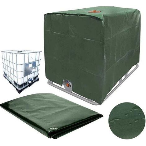 Housse De Protection Pour Réservoir D'Eau Ibc 1000 L, Verte, Pour Baril De Pluie Ibc 1000 L, 275 Gallons, Housse De Protection Étanche En Tissu Oxford 210d Pour Réservoir D'Eau De Pluie