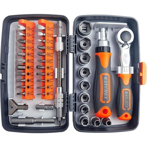 38 En 1 Ensemble Complet D'Outils De Réparation De Maisons, Boite À Cliquet Tournevis Multifonction, Coffret Tournevis Cle A Cliquet Coffret
